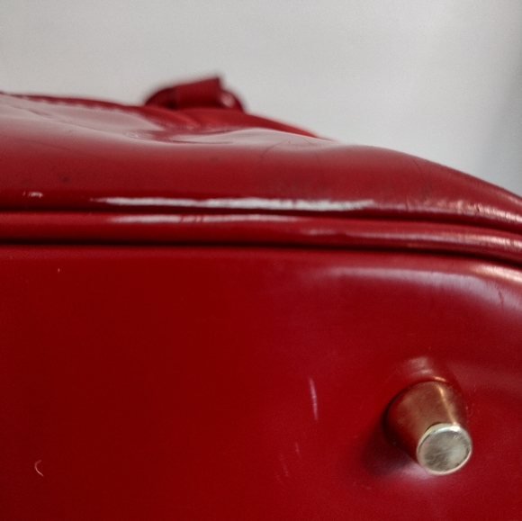 Burberry Red Shoulder Bag Quilted Large Grande Tote Bag Made In Italy Authentic - Picture 7 of 16